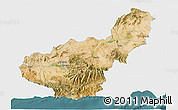 Satellite 3D Map of Granada, single color outside
