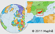 Political Location Map of Granada