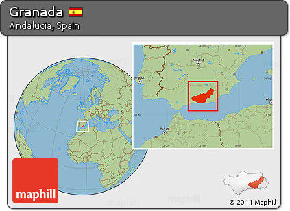 Savanna Style Location Map of Granada