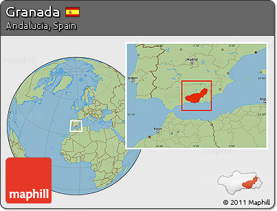 Savanna Style Location Map of Granada