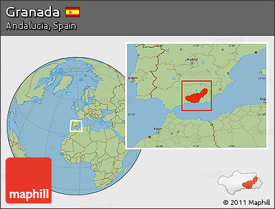 Savanna Style Location Map of Granada