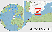 Savanna Style Location Map of Granada, highlighted country