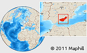 Shaded Relief Location Map of Granada