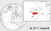 Blank Location Map of Andalucia, within the entire country