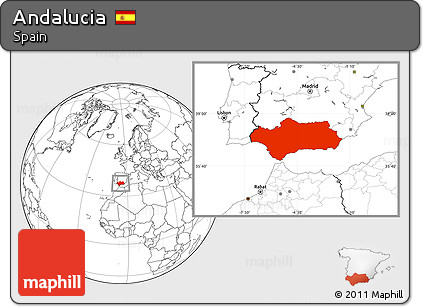 Blank Location Map of Andalucia