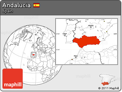 Blank Location Map of Andalucia