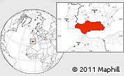 Blank Location Map of Andalucia