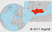 Gray Location Map of Andalucia