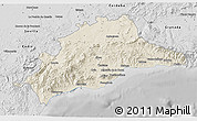 Shaded Relief 3D Map of Málaga, desaturated