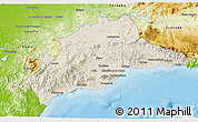 Shaded Relief 3D Map of Málaga, physical outside