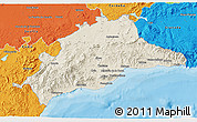 Shaded Relief 3D Map of Málaga, political outside