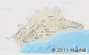 Shaded Relief 3D Map of Málaga, single color outside