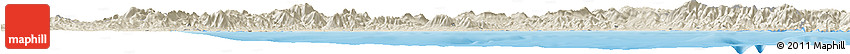 Shaded Relief Horizon Map of Málaga