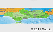 Political Shades Panoramic Map of Andalucia