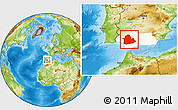 Physical Location Map of Sevilla, highlighted parent region