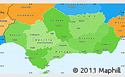 Political Shades Simple Map of Andalucia