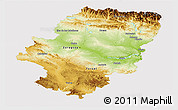 Physical Panoramic Map of Aragón, cropped outside