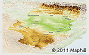 Physical Panoramic Map of Aragón, lighten