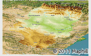 Physical Panoramic Map of Aragón, satellite outside