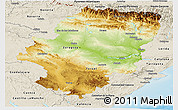 Physical Panoramic Map of Aragón, shaded relief outside