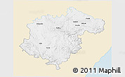 Classic Style 3D Map of Teruel, single color outside