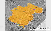 Political 3D Map of Teruel, desaturated