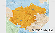 Political 3D Map of Teruel, lighten