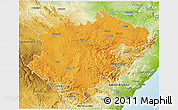 Political 3D Map of Teruel, physical outside