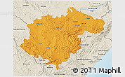 Political 3D Map of Teruel, shaded relief outside