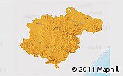 Political 3D Map of Teruel, single color outside