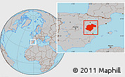 Gray Location Map of Teruel