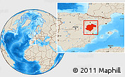 Shaded Relief Location Map of Teruel