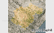 Satellite Map of Teruel, semi-desaturated