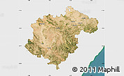 Satellite Map of Teruel, single color outside