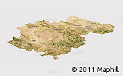 Satellite Panoramic Map of Teruel, cropped outside