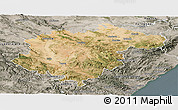 Satellite Panoramic Map of Teruel, semi-desaturated