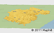 Savanna Style Panoramic Map of Teruel, single color outside