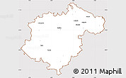 Classic Style Simple Map of Teruel, cropped outside