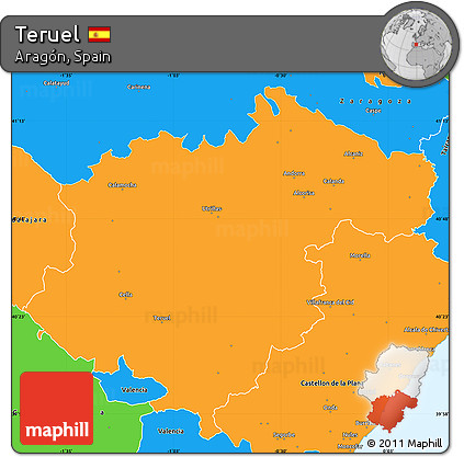 Political Simple Map of Teruel