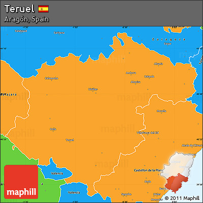 Political Simple Map of Teruel