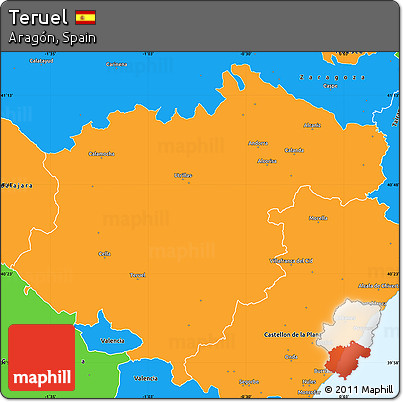 Political Simple Map of Teruel