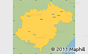 Savanna Style Simple Map of Teruel, single color outside