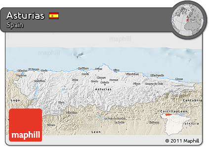 Classic Style 3D Map of Asturias