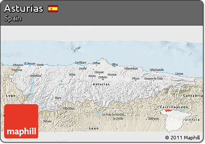 Classic Style 3D Map of Asturias