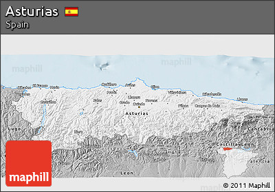 Gray 3D Map of Asturias