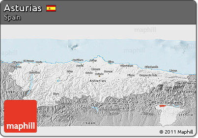 Gray 3D Map of Asturias