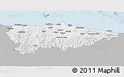 Gray 3D Map of Asturias, single color outside