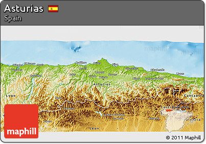 Physical 3D Map of Asturias