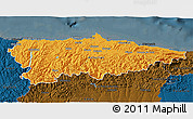 Political 3D Map of Asturias, darken