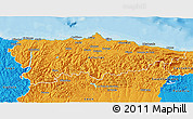 Political 3D Map of Asturias